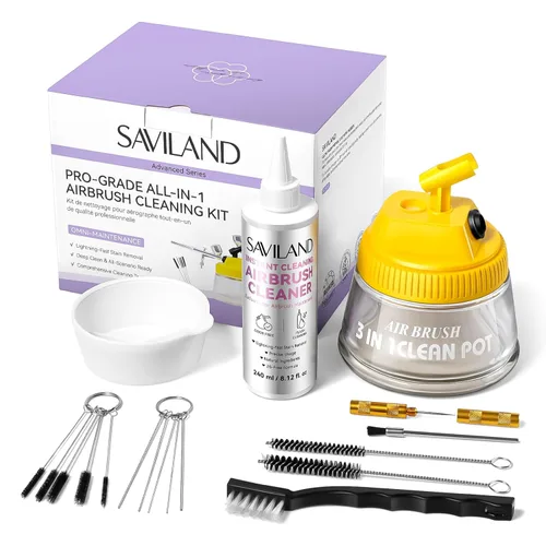 Miniatura 11 de SAVILAND Aerógrafo para Uñas: Creatividad Ilimitada de Arte de Uñas Kit Pro de Aerógrafo de Doble Modo Recargable Boquilla de 0.3mm Set de Púrpura