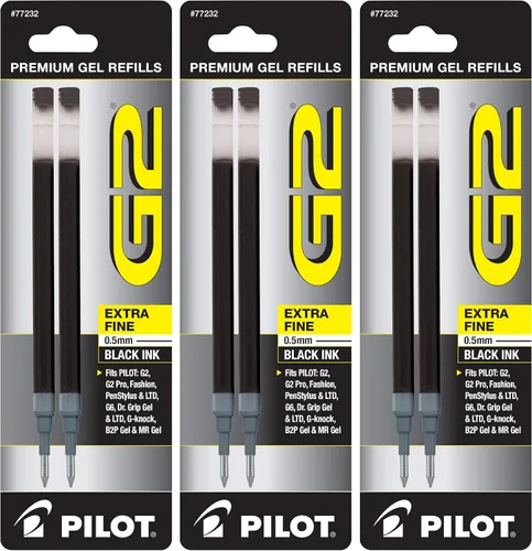 Miniatura 4 de Pilot, G2 - Recambios de tinta de gel, punta fina de 0.028 in, color negro, paquete de 6