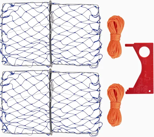 Miniatura 8 de Trampas de cangrejo moldeables con cuerda de cangrejo naranja de 110 pies y pasador de cebo de acero inoxidable