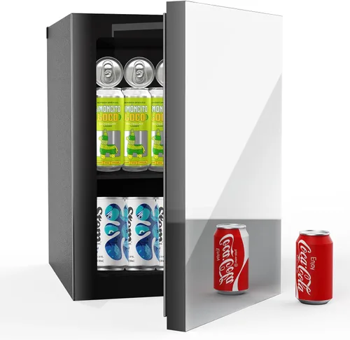Miniatura 15 de Erivess - Refrigerador compacto para bebidas, 24 latas/0.9 pies cúbicos con puerta frontal de vidrio para refrescos, cerveza o vino, refrigerador