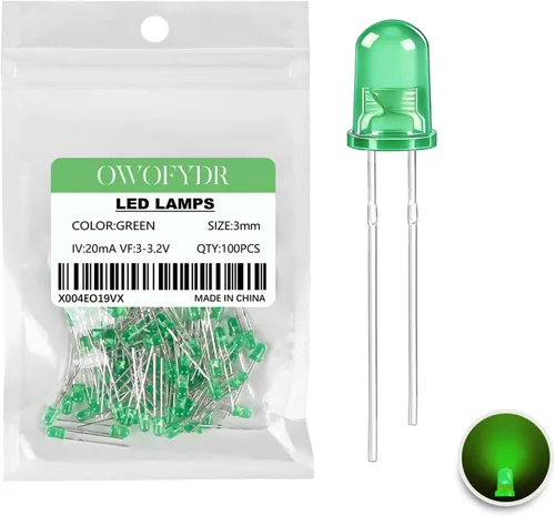 Miniatura 13 de 100 lámpara LED de diodo de luz blanca cálida de 5mm (Lente Transparente Redonda DC 3V 20mA) Bombilla de iluminación, componente electrónico, luz
