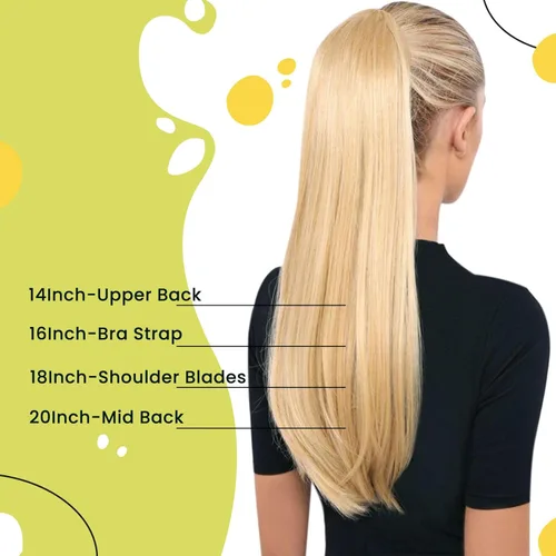 Miniatura 4 de RUNATURE - Extensión de cola de caballo de cabello humano con pinzas y cinta mágica, extensión de cabello corto, lacio y grueso, color rubio oscuro