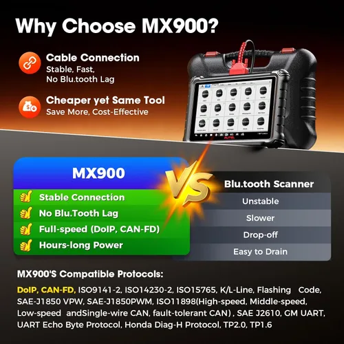 Miniatura 8 de Autel MaxiCheck MX900 Escáner bidireccional, herramienta de escaneo OBD2 2026 hasta MaxiCOM MK808S MX808S MK808BT Pro, versión estadounidense
