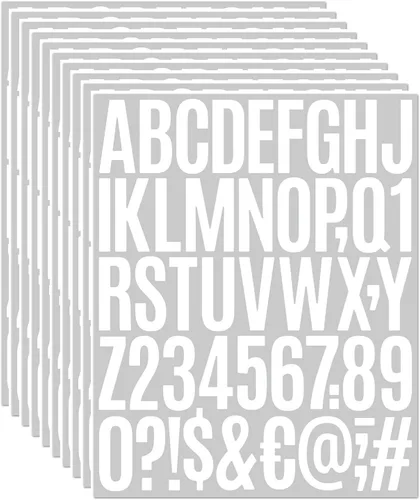 Miniatura 10 de 10 hojas de 500 calcomanías de letras de vinilo, calcomanías autoadhesivas de números del alfabeto, de 2 pulgadas, impermeables, para buzones