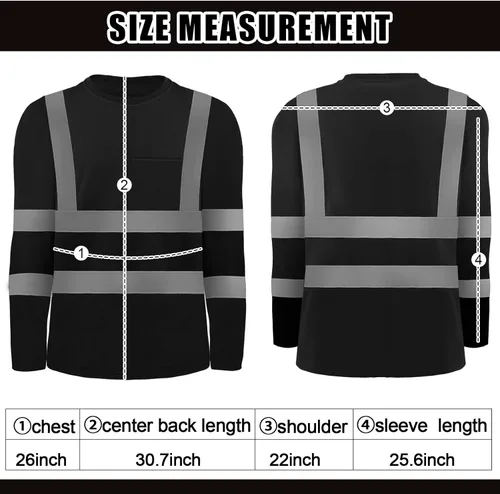 Miniatura 4 de Zhanmai 6 Pack Long Sleeve Safety Shirt High Visibility Reflective Class 3 Hi Vis Construction Safety Shirt with Pocket