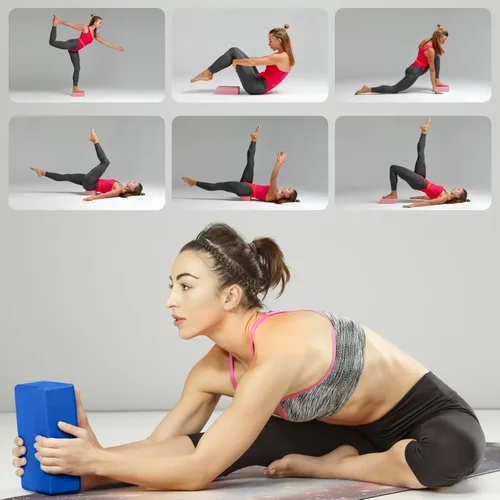 Miniatura 7 de Bloques de yoga 2 piezas, bloques de espuma de ladrillo de yoga de 9 x 6 x 3 pulgadas, bloque de espuma EVA, accesorios de yoga para yoga, pilates