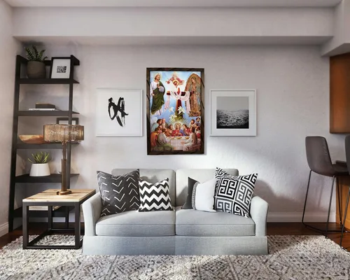 Miniatura 3 de Mrcjsales: Pascua; Última cena, Guadalupe, San Judas, Jesús, en marco rústico, pintura al óleo, 24 x 36 pulgadas, 13 x 18 pulgadas, 10 x 12