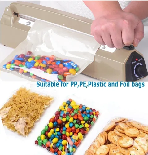 Miniatura 2 de Sellador térmico manual de 12 pulgadas por impulso, sellador de bolsas, máquina de sellado, sellador de bolsas de polietileno, sellador térmico
