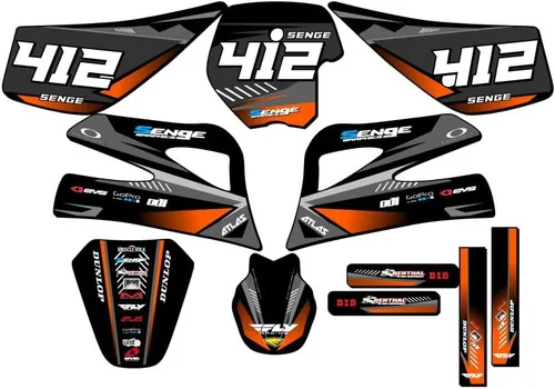 Miniatura 5 de Kit de base gráfica SX 50 Surge Black Senge 1998-2001 compatible con KTM