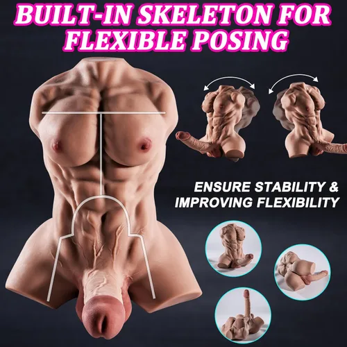 Miniatura 3 de Muñeca sexual realista de 8.05 libras con consolador flexible enorme polla, muñeca sexual femenina para mujeres y hombres, muñecas sexuales