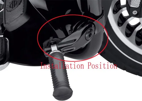 Miniatura 7 de HK MOTO - Kit 111 - Kit de montaje de clavijas de pie ajustable en ángulo corto negro de 2.5 pulgadas para protector de motor de 1.25