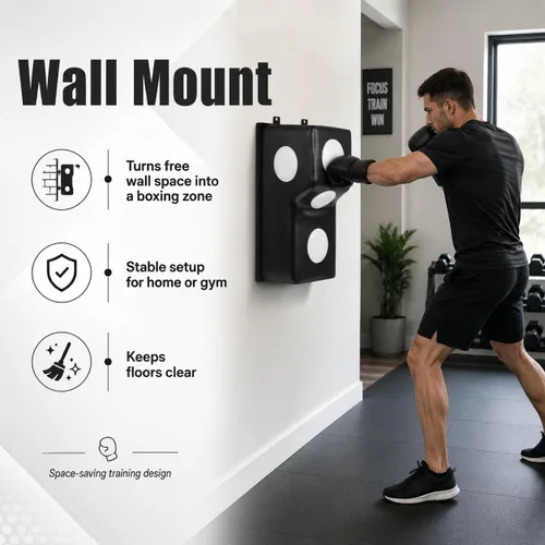 Miniatura 4 de Saco de Entrenamiento de Boxeo para Montaje en Pared - Objetivo de Entrenamiento de Boxeo Uppercut - Saco de Boxeo Pesado para Adultos