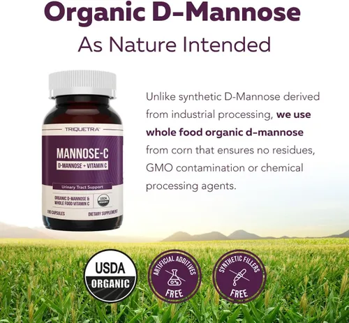 Miniatura 7 de Mannose-C - D-manosa orgánica + vitamina C de alimentos integrales, suplemento natural de apoyo para las infecciones urinarias para enjuagar