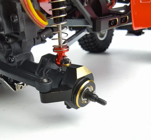 Miniatura 2 de MORLORDY 2 nudillos de dirección delantera de latón RC para 1/24 RC Crawler Car SCX24, accesorios de actualizaciones, color negro