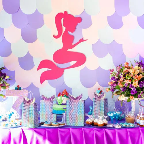 Miniatura 4 de Chinco 10 bolsas de regalo de sirena, regalos de fiesta, bolsas de dulces con asa, suministros de fiesta de sirena para niñas, cumpleaños, baby
