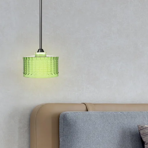 Miniatura 6 de Beaupretty Pantalla de luz colgante de vidrio de 5.90 x 5.90 x 3.54 pulgadas, reemplazo de pantalla de lámpara colgante con patrón de rayas