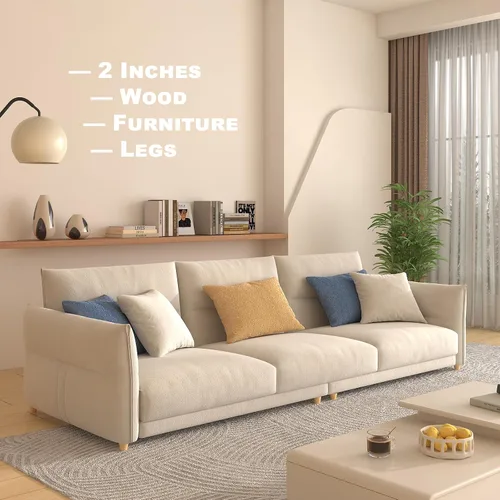 Miniatura 6 de Juego de 4 patas redondas de madera maciza de 2 pulgadas, reemplazo de patas cortas de madera maciza para sofá, patas de sofá, patas de aparador