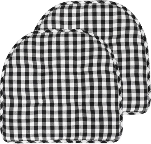 Miniatura 82 de Sweet Home Collection - Cojín de espuma viscoelástica para silla con capitoné, antideslizante, parte trasera de goma, en forma de U, 17 x 16 Piel