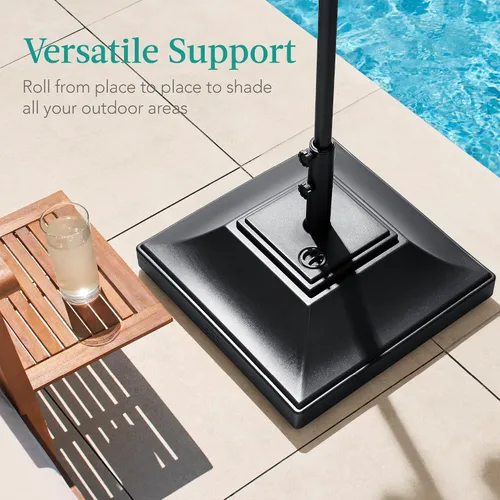 Miniatura 5 de Best Choice Products Base de Sombrilla Móvil Rellenable, Base de Servicio Pesado, Soporte de Mercado Cuadrado Escalonado para Patio, Terraza, Negro