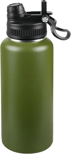 Miniatura 48 de Botella de agua aislada de 22 onzas, tapa 2 en 1 a prueba de fugas (sorbo/pajilla) + asa, botella de acero inoxidable para deportes, viajes, trabajo