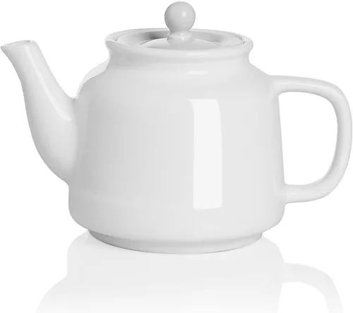 Miniatura 7 de Sweejar Tetera de porcelana con infusor de acero inoxidable extraíble, apto para microondas y lavavajillas, para té suelto, infusor de té para Jade