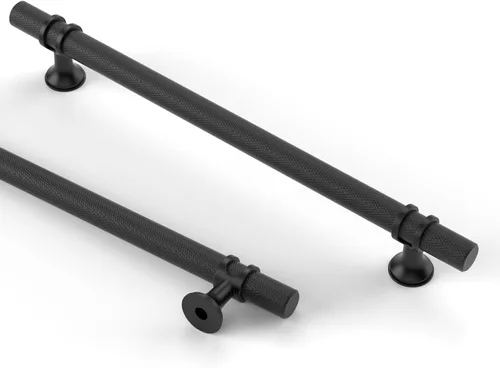 Miniatura 22 de Asidrama - Paquete de 10 manijas para gabinete de cocina de 3 pulgadas (76mm) de color negro mate y bronce champán, tiradores para gabinete