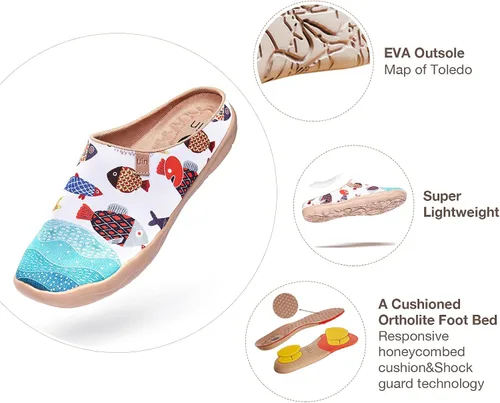 Miniatura 5 de Mocasines UIN para mujer, cómodos, modernos, pintados con diseños artísticos, para viajar, con punta ancha, estilo informal, Málaga