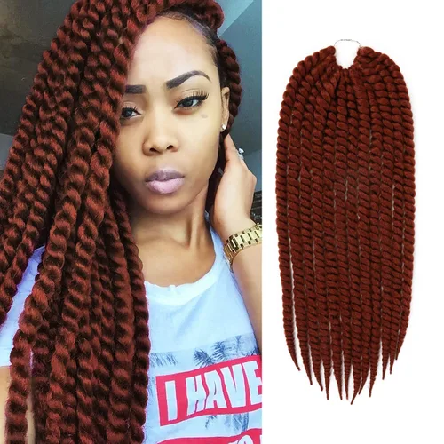 Miniatura 21 de Trenzas de ganchillo de pelo sintético auténtico doble Jumbo Senegalese Twist 12" (30)