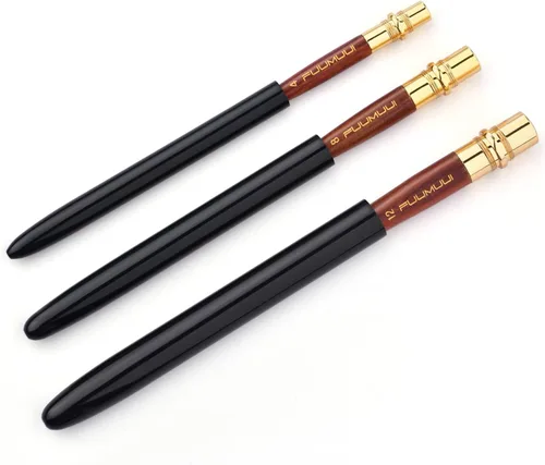 Miniatura 6 de Pinceles de acuarela para viajes, Fuumuui 3 piezas Plein Air elegantes pinceles Sable para acuarela con estuche de cuero de bolsillo, perfectos