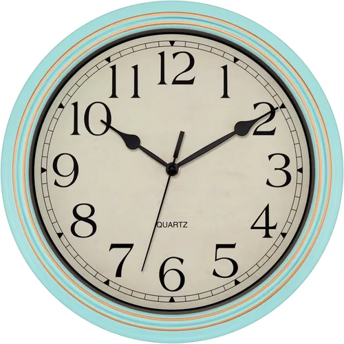 Miniatura 15 de Foxtop Reloj clásico redondo retro silencioso de 12 pulgadas, de cuarzo, decorativo, funciona con pilas, para sala de estar, cocina, oficina en casa