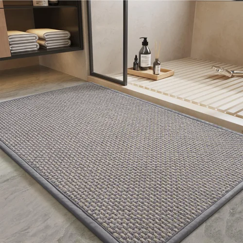 Miniatura 13 de PADOOR - Alfombra de Baño - Alfombras de Baño de Chenilla Súper Absorbentes - Alfombras de Baño con Respaldo de Goma para Baño Antideslizantes, Gris