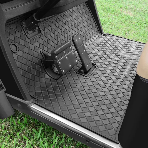 Golf Cart Floor Liner Mat 8mm Thick Rubber Full Coverage Fit for EZGO TXT (1994-2025), Express S4 (2012-2020), Cushman Workhorse, EX1 (2020), Valor,