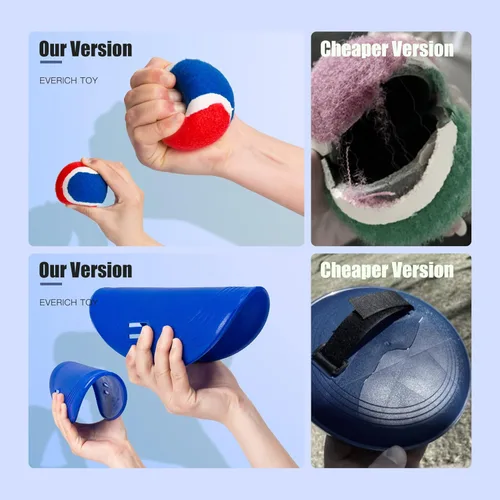 Miniatura 5 de Juego de pelota para lanzar y atrapar mejorado, relleno de calcetines de juguete para niños y niñas de 3 a 12 años, incluye 2 paletas, 2 bolas Azul