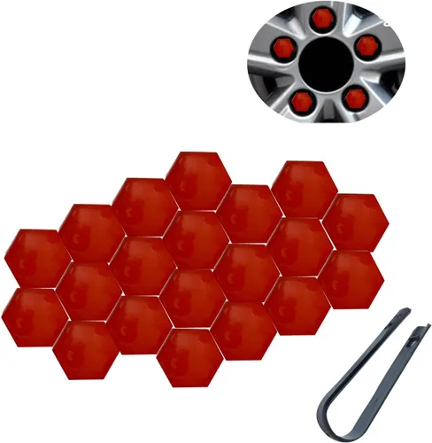 Miniatura 7 de 20 piezas de tapas de tuerca de rueda de automóvil, tapas de tuerca de lengüeta universal de 0.67 pulgadas, protector de rosca de cubo de automóvil