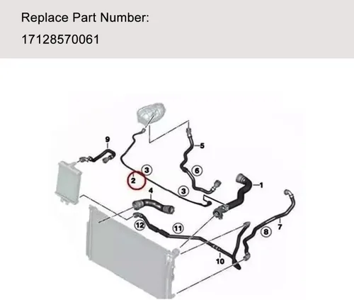 Miniatura 3 de Manguera superior del radiador a la manguera de ventilación del tanque de expansión 17128570061 para BMW M235i F30 F32 F87 335i 435i M2