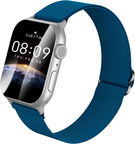 Miniatura 12 de ORIbox Compatible con correas de Apple Watch de 1.614 pulgadas, 1.575 pulgadas, 1.496 pulgadas, correa ajustable de nailon elástico tejido