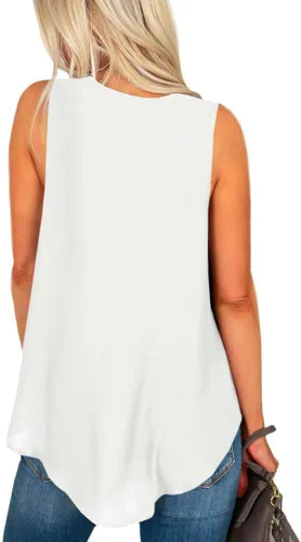 Miniatura 4 de Spadehill Camisetas sin mangas de gasa con cuello en V para mujer