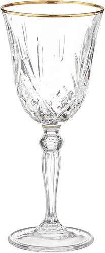 Miniatura 4 de Lorren Home Trends Siena Collection Copa de cristal para agua, bebida o té helado con diseño de banda dorada, juego de 4, 12 onzas High Ball
