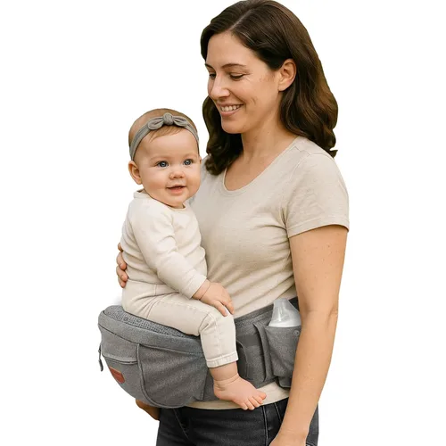 Miniatura 13 de SUNVENO Portabebés de cadera para niños pequeños, soporta hasta 45 libras, asiento ancho antideslizante, cinturón de cintura ajustable, soporte