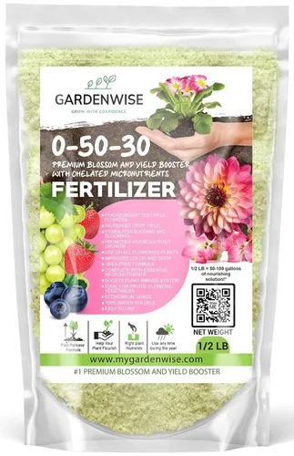 GARDENWISE 0-50-30 Universal Premium Bud and Bloom Booster Aumenta la floración y el rendimiento, para uso en suelo e hidroponía, combustible de