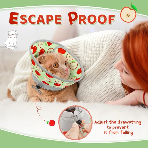 Miniatura 5 de Collar de cono de gato suave para dejar de lamer, ajustable, plegable, ligero, conos para gatitos después de la cirugía, recuperación para gatos