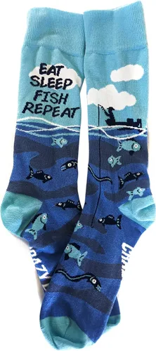 Miniatura 3 de Calcetines para hombre Eat Sleep Fish Repeat Divertidos y geniales novedades para el día del padre, pesca, idea de regalo loco, Real