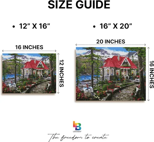 Miniatura 5 de Ledgebay Kit de pintura por números para adultos, lienzo enmarcado para principiantes a avanzados, kit de pintura por números, incluye juego de Casa