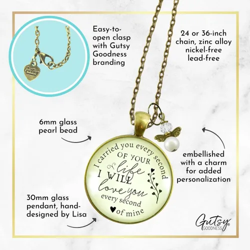 Miniatura 27 de Gutsy Goodness Miscarriage Necklace Comforting Sentimental Handmade Jewelry For Mom - Pendant, Message Card, Keepsake Gift Box