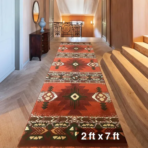 Miniatura 96 de YHSF South West - alfombra estilo nativo americano del suroeste C318 - fácil de limpiar, gruesa, suave, duradera, alfombra inspirada en tribus
