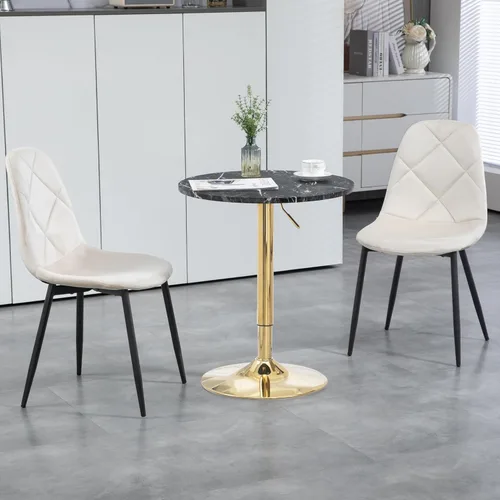 Miniatura 4 de Finnhomy Mesa redonda de bar de cóctel de 24 pulgadas con base de metal, mesa alta de pub bistró, altura de barra ajustable de 27.9 a 35.4 pulgadas