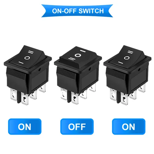 Miniatura 5 de Interruptor basculante AC 16A/250V 20A/125V DPDT On/Off/On Mini botón de presión de 3 colores (negro/rojo/verde) 6 pines 3 posiciones LED