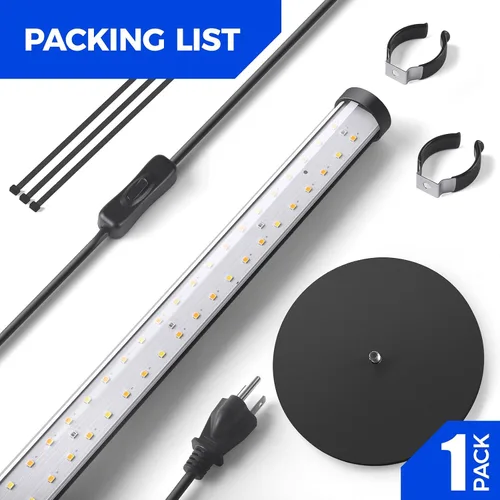 Miniatura 9 de Barrina Luz de Crecimiento de Pie para Plantas de Interior, 20W 2FT Luz LED de Planta de Escritorio, Colgante y de Pie, Luces de Crecimiento