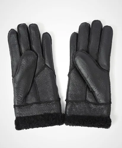 Miniatura 3 de YISEVEN Guantes de piel de oveja de invierno para mujer, puños de lana
