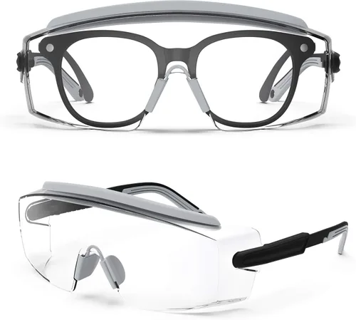 Miniatura 24 de Gafas de seguridad antivaho Gafas de seguridad sobre gafas protectoras con lentes antiarañazos ajustables Negro